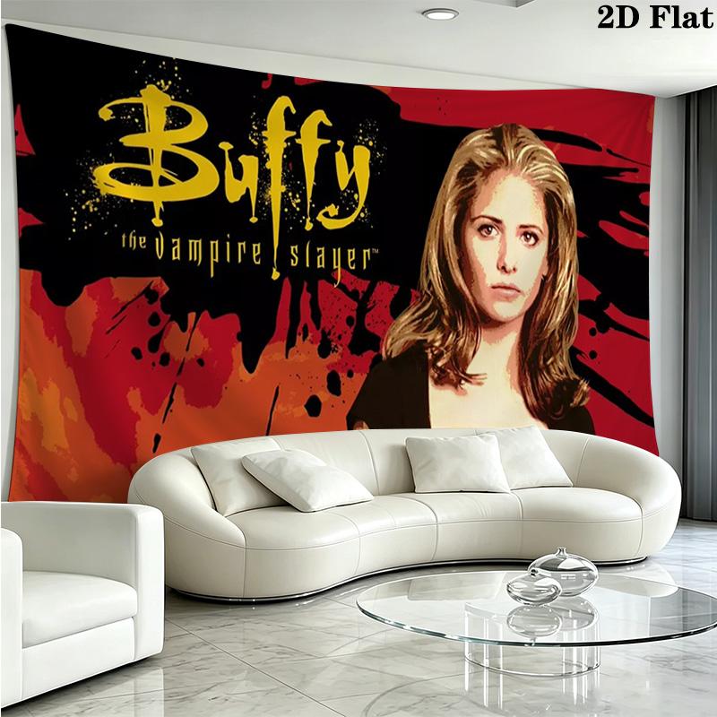 Buffy Der Vampirjäger Wandteppich Ästhetischer Wandbehang Bedruckte Stoffdecke Dekorative Wandteppiche für Schlafzimmer Wohnzimmer Heimdekoration
