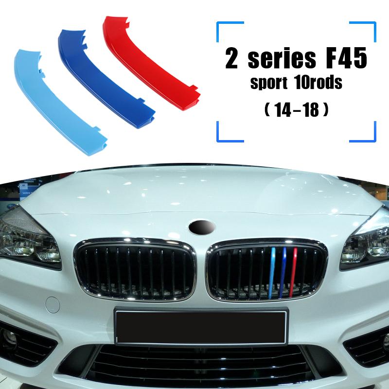 

Auto Exterior Accessories Racing Grills Trim Clips Front Hood Bumper Grill For BMW 2 Series F45 Sport 10rods 12rods 2014-2018 14-18 F45 10rods