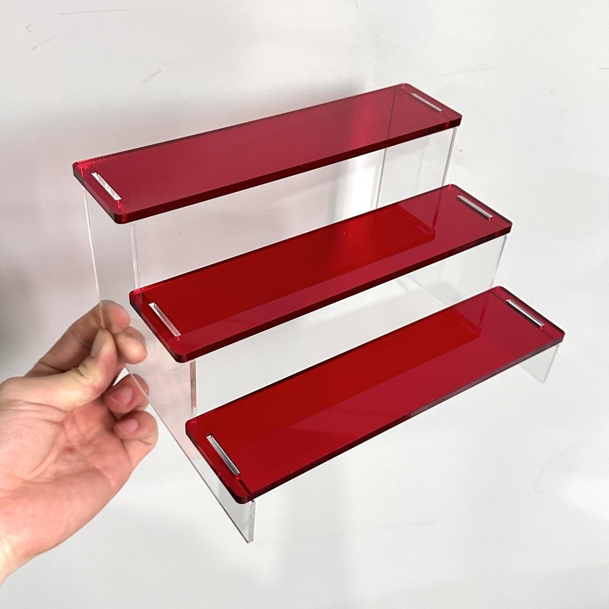 

3-слойная акриловая цветная полка для дисплея, ручная полка для хранения игрушек, глухая коробка, губная помада, косметика, духи, креативная полка, ящик для хранения, органайзер для кексов