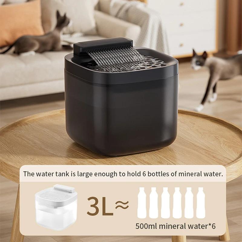 3L USB Pet Water Fountain with Pump & Filter Anti-Dry Burning Cat Water Dispenser Auto Recirculating Pet Water Flow Drinker