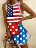 Summer American Independence Day Printed Sleeveless Vest Dress Women's Casual Seaside Vacation Dress Y