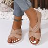 Women's Sandals Summer Selling Open Toe Flat Anti-Slip Sandals Fashion Round Toe Shallow Mouth Slip-on Women's Bag Heel Slippers