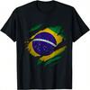 Proud Brazilian Products _ Brasil Torn Ripped Brazil Flag T-Shirt