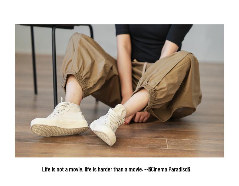 Women's Korean Style Cargo Harem Pants: Loose Fit, Elastic Waist, Plus Size, Ankle Banded, for Summer & Autumn.