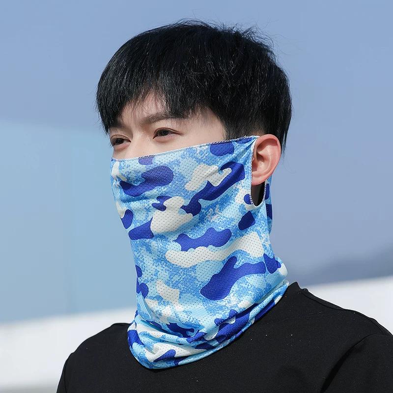 Ear Veil Men's Summer Sun Protection Headscarf Riding Neck Guard Bandana Outdoor Fishing Scarf Driving Ice Silk Mask