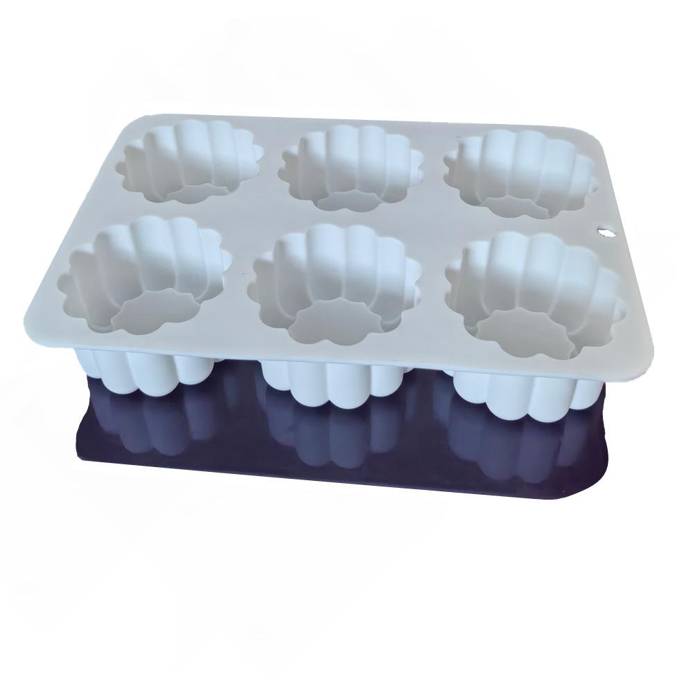 1 Pc 6 with Round Recessed Mousse Mold Small Flower Pot French Dessert Silicone Cake Mold Chocolate Jelly Mold Baking