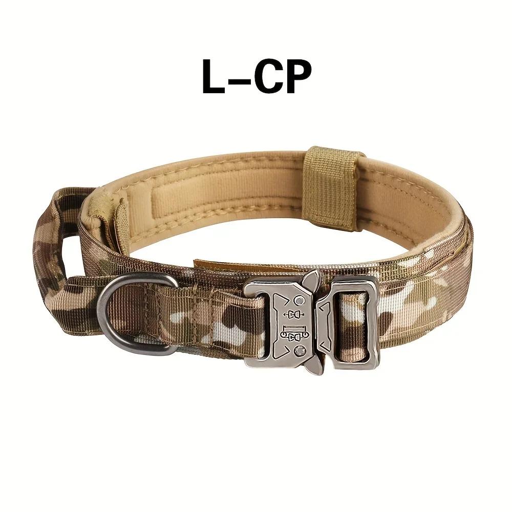 Tactical Hunting Dog Collar Traction Rope Zinc Alloy Imitation Nylon Velcro Adjustable in Size Hunt Accessories