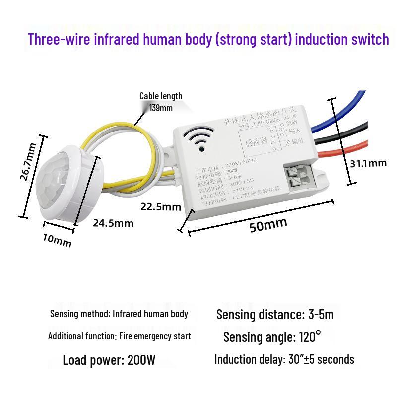 Ceiling-Mounted Smart Infrared Sensor with Microwave Radar and Motion Detection