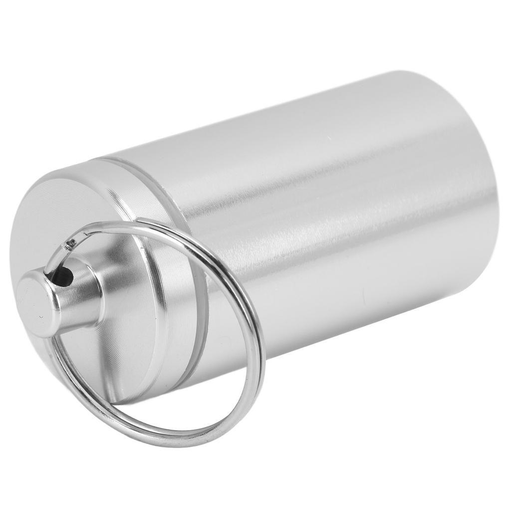Portable Keychain Medicine Holder Alu um Waterproof Medicine Box Container for Outdoor Travel Camping