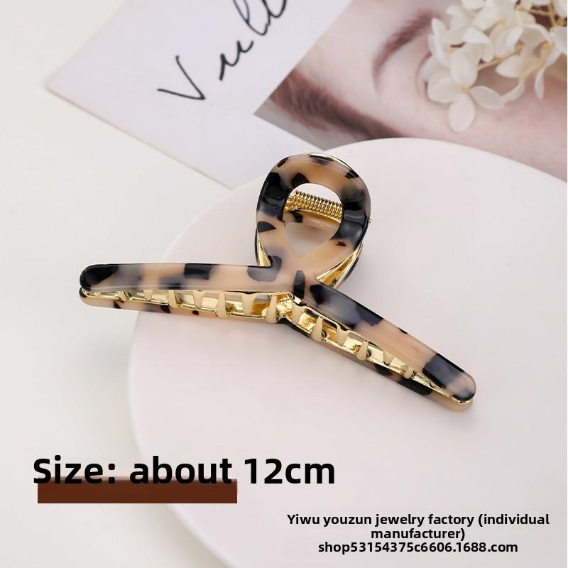 High-end Acetate Hair Clip for Children Large Metal Shark Clip Hair Accessory for SummerBack of The Head