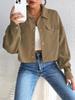 Cross2025 Women's Corduroy Lapel Jacket - Autumn/Winter Casual Short Coat