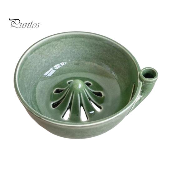 Durable Ceramic Wash Basin Self Rinsing Bowl, with Hollow Drain Holes, Swirl-Flow Berry Kitchen Draining Bowl Washing Fruit Rinse for Counter
