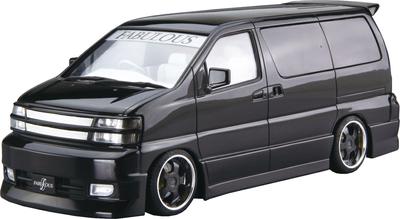Aoshima Bunka Kyozaisha Séria Upravené Autá Nissan Fabless APE50 Elgrand Plastový Model 1/24 Č.43 '00 (Auto)