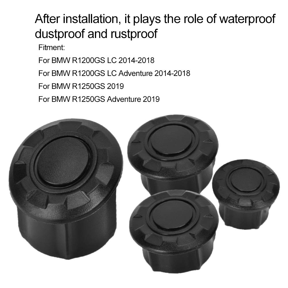 Frame Hole Cover Cap Motorcycle Frame Hole Cover Cap Plug Kit Decoration for B.M.W R1200GS LC Adventure 2014-2018 Black