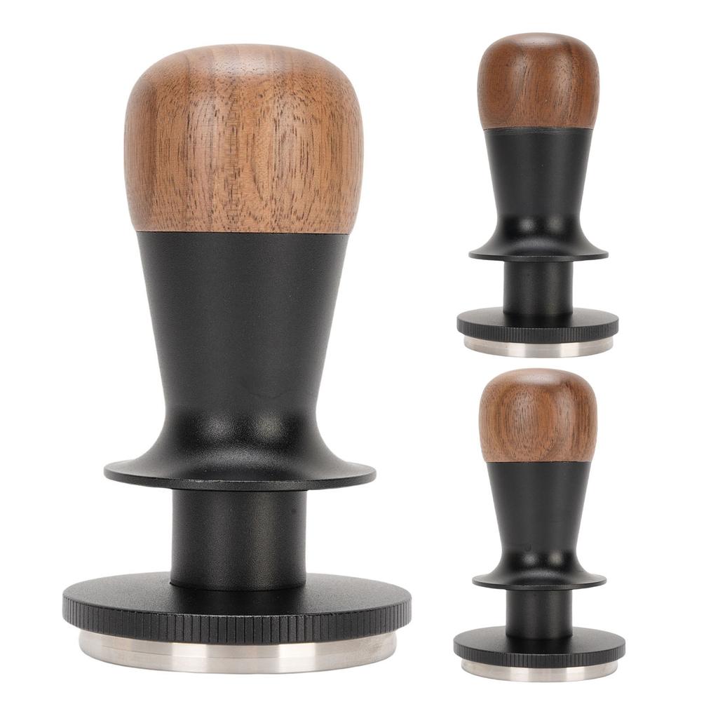 Kaffepress med konstant tryck med ljudåterkoppling gängad bas valnöt rostfritt stål kaffe