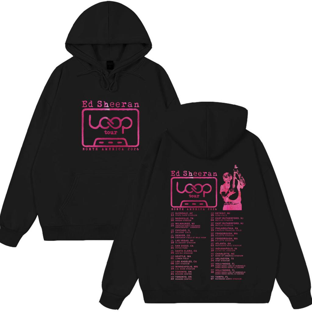 Ed Sheeran Loop Tour Print Hoodie Men Women Fashion Pullover Long Sleeves Casual Loose Oversized Sweatshirt