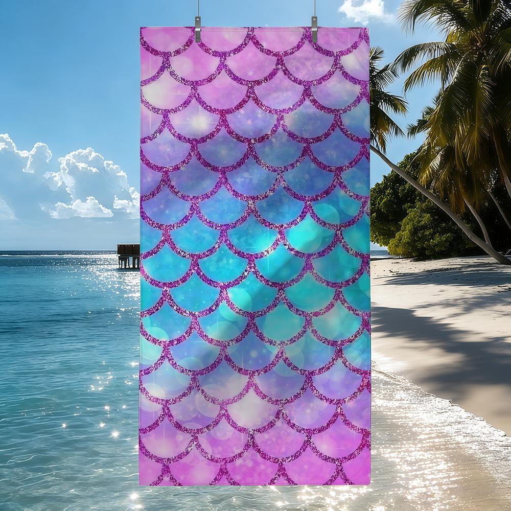 

The Enchanting Mermaid Shines Towel Quick Drying Beach Towels Are Suitable For Swimming Pools Camping Yoga And The Gym W30*H60(CM)
