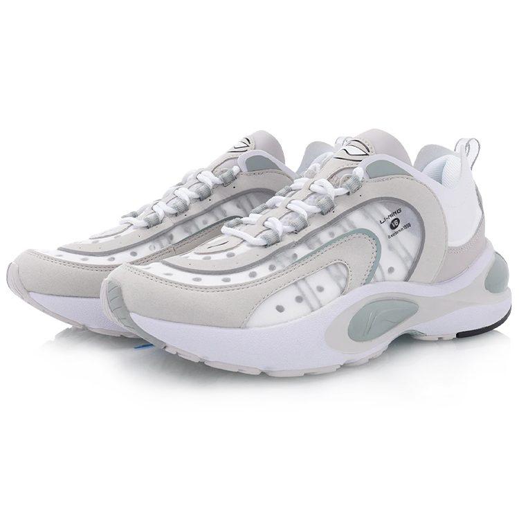 Li Ning Cushioning Slip Resistant Abrasion Resistant Low Top Running Shoes Women's Gray ARHP128-11