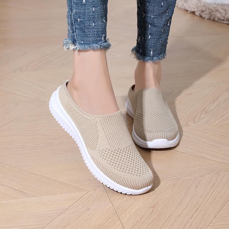 Dammode 2024 Cross-Border Halvtofflor - Andningsbara, Mjuka Sulor, Plus Size Vardagsskor för Medelålders & Äldre Mammor
