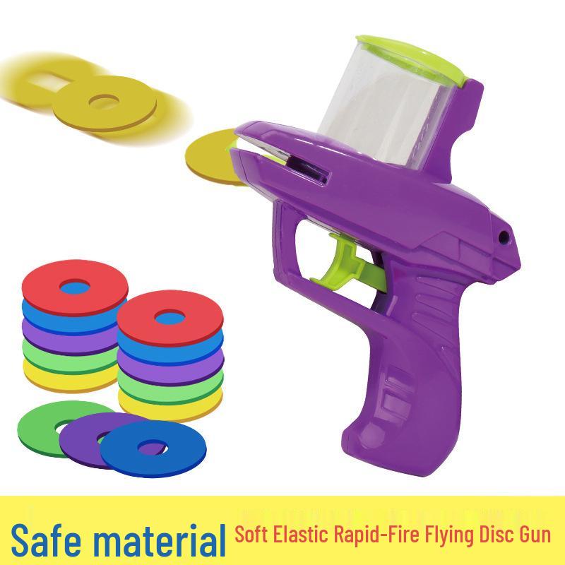 Children's Flying Saucer Gun: Safe EVA Soft Bullet Frisbee Toy, Parent-Child Outdoor Fun
