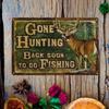 Metal Wall Art Deer Hunting Cabin Retro Sign for Bar Garage