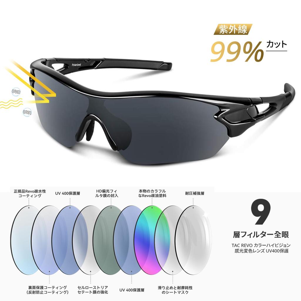 Sports Polarized for TR90 TAC UV400 UV Polarized Glossy Black [BEACOOL] Sunglasses, Lenses, Running, Marathon, Baseball, Hiking, Fishing, Golf,