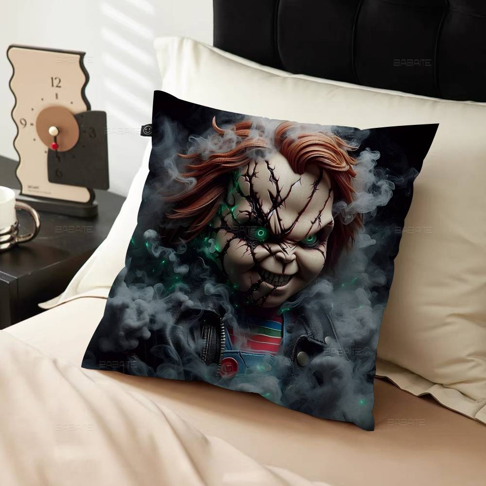 C-Classic-Chucky-Horror-Movie Spooky-Gritty Pillow Cover for Bedroom Room and Living Room Sofa Decorative Cushion Cover