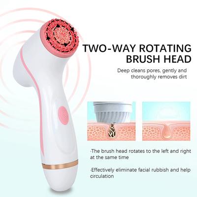 Waterproof Three-in-one Ultrasonic Rotary Facial Cleansing Brush, Electric Facial Cleansing Machine, Massager Household Tools