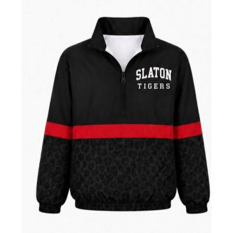 Womens Streetwear Zip-Up Stand Collar Sweatshirt 3D Digital Print Loose Fit Casual Top