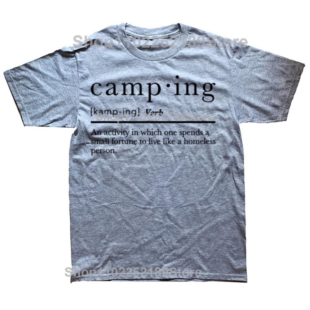 Lustige Camping Definition Camp Grafik T-Shirts Herren Damenmode Lässiges Übergroßes T-Shirt 100% Baumwolle Lockeres Übergroßes T-Shirt