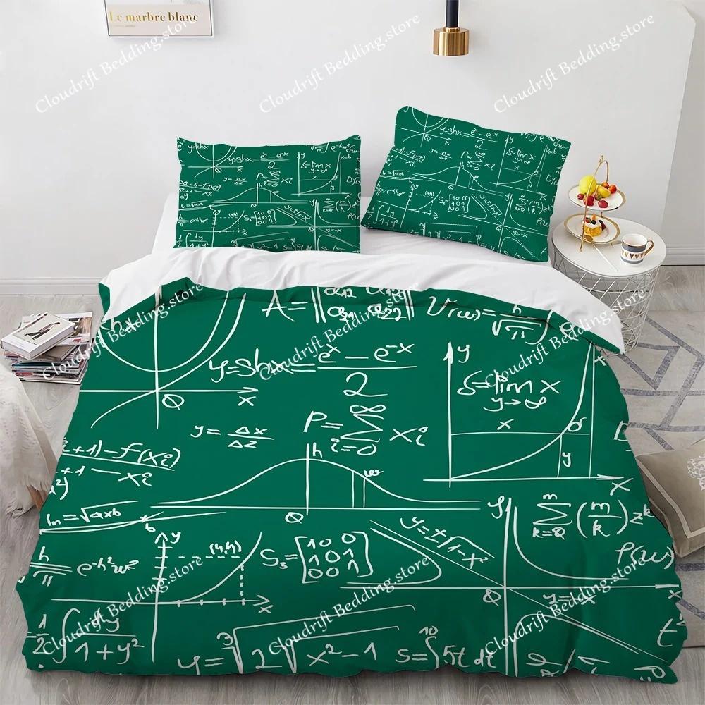 Mathematical Formula Duvet Cover Set King Queen Full Size microfiber Bedding Set for Kids Teens Comforter Cover with Pillowcase
