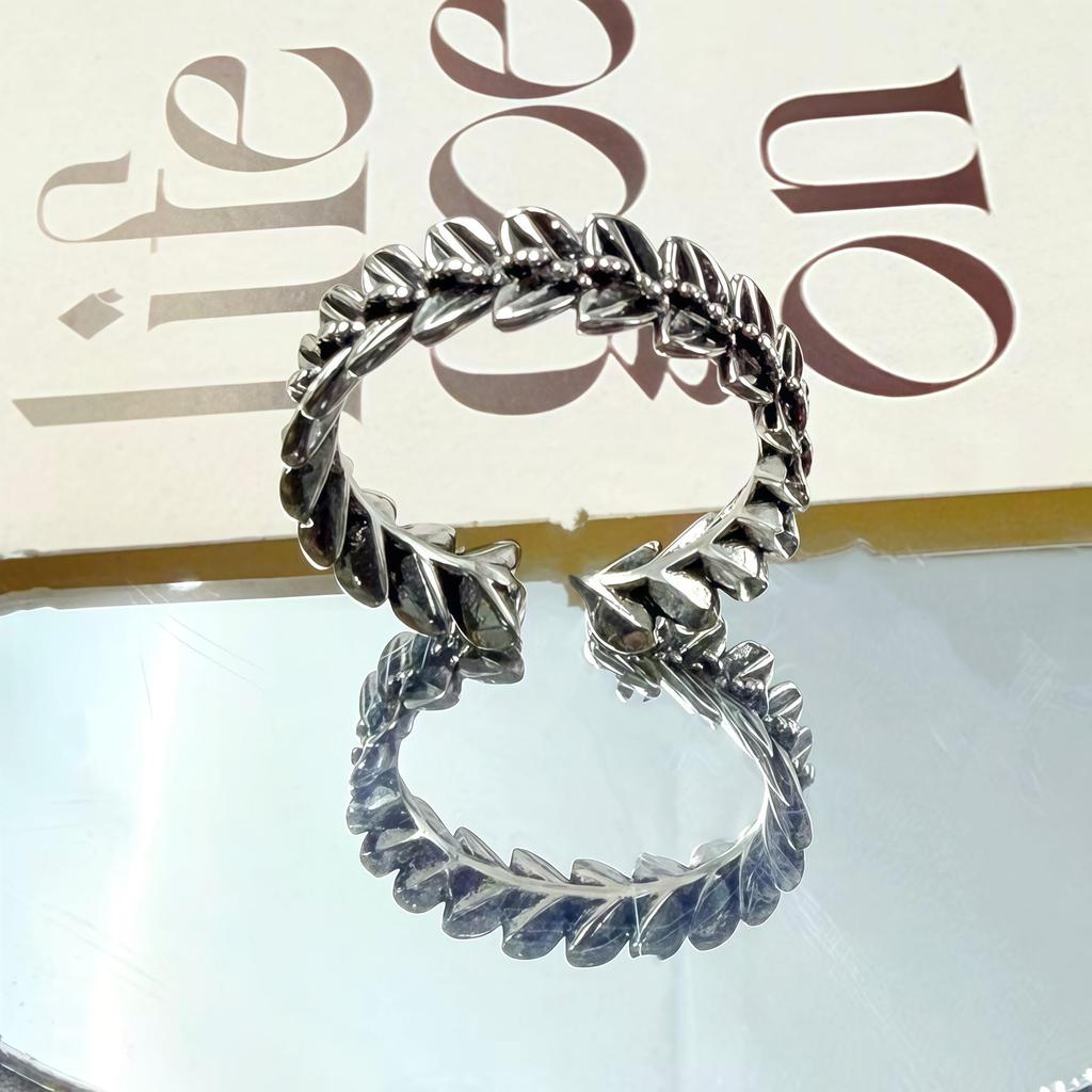 Artistic Wheat Ear Open Ring - Retro & Trendy Alloy Jewelry for Men and Women