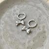 2024 Copper Color Bow Ear Buckle Earrings For Women Temperament Simple Hoop Earring Korean Fashion Zircon