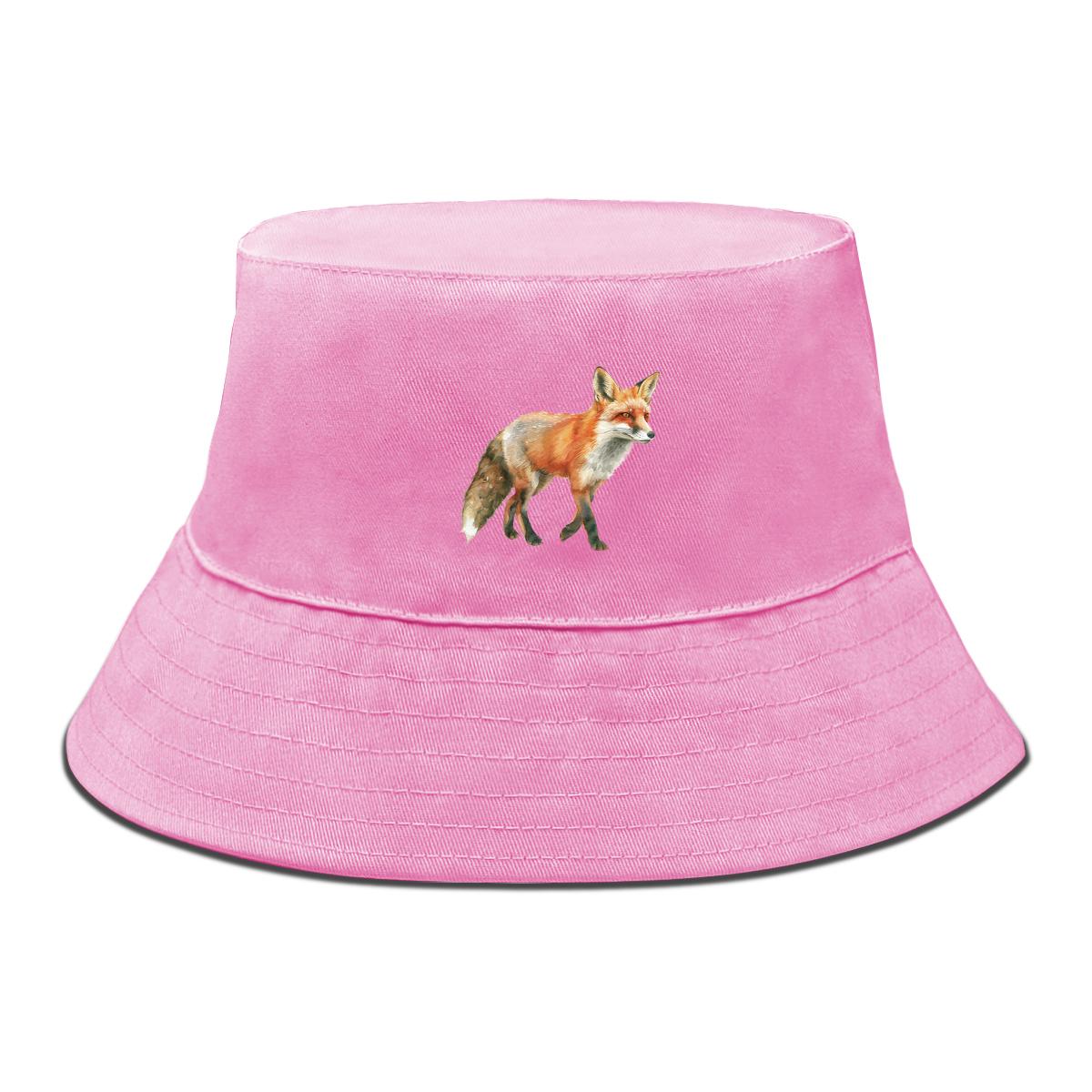 

Реалистичная панама с принтом лисы, животная шляпа рыбака, пляжная унисекс летняя пляжная кепка as the picture розовый