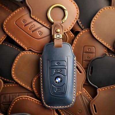 Nový retro kryt klíče je vhodný pro staré BMW řady 3 řady 5 ručně vyrobené kožené pouzdro na klíč od auta kroužek.