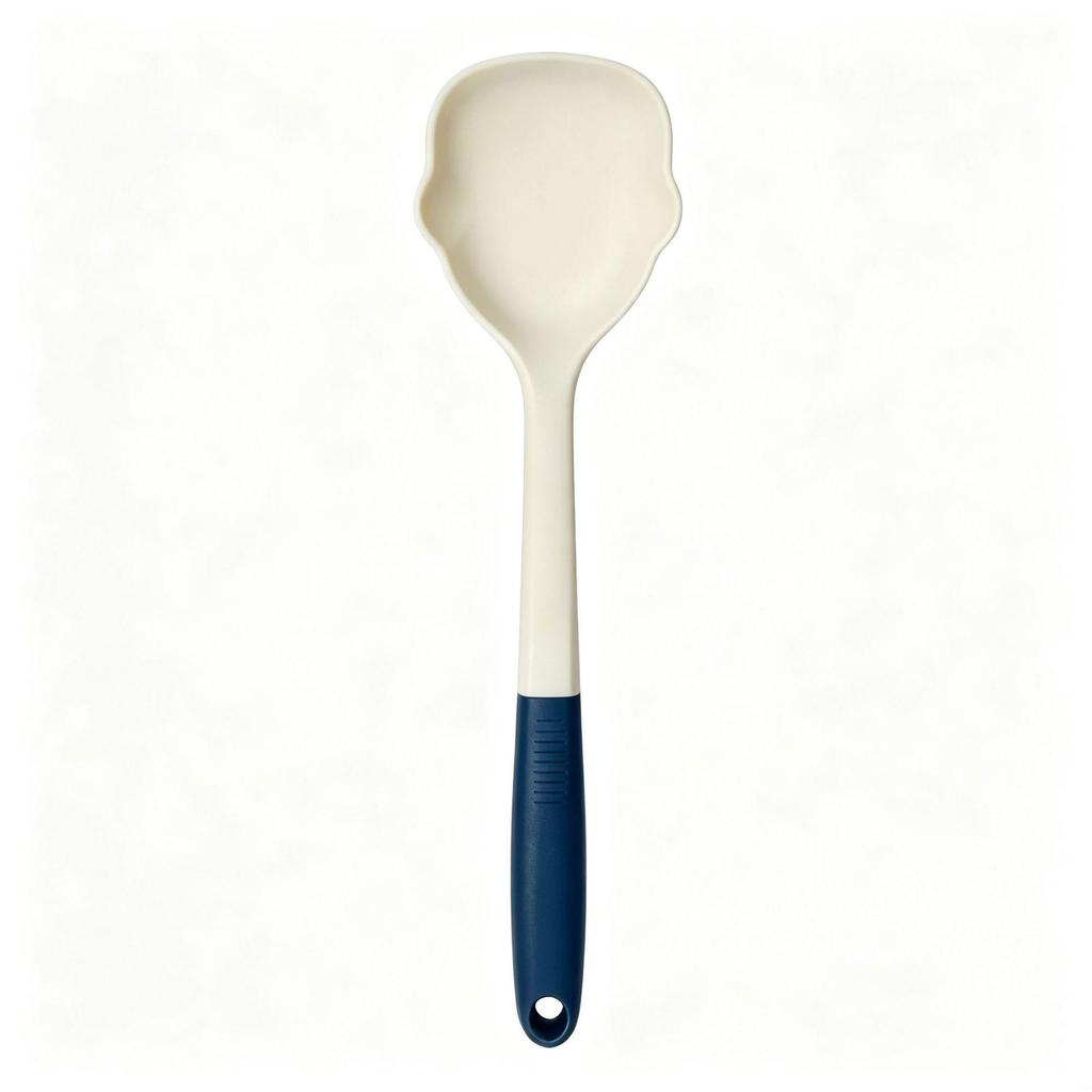 Wooden Handle Silicone Kitchenware Set: Non-stick Spatula & Ladle, High-Temp Resistant Cooking Tools.