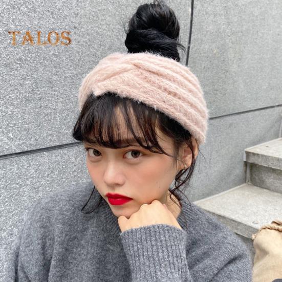 Banda pentru cap de iarnă pentru femei, de culoare uni, cu decorațiuni de răsucire