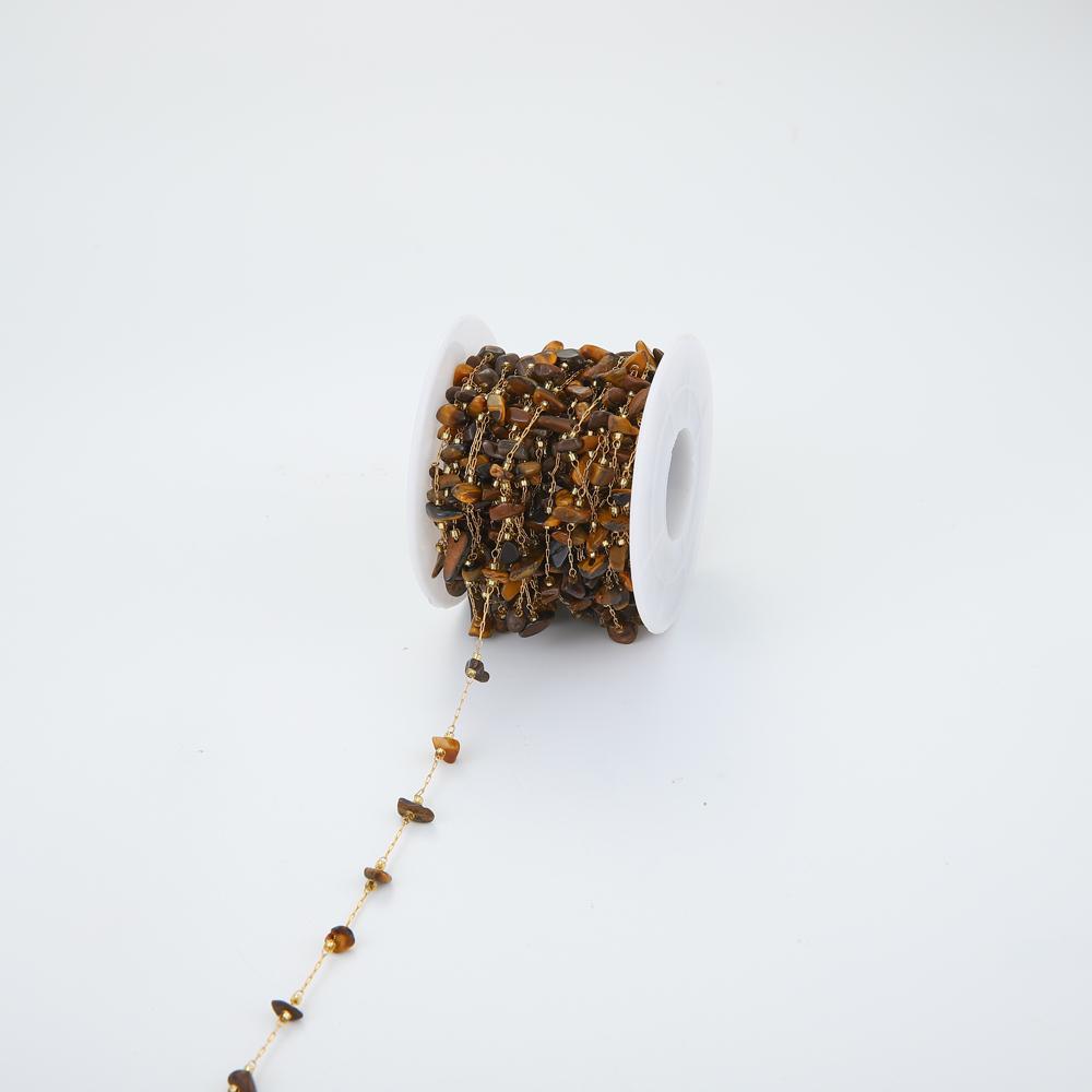 

1М Нержавеющая сталь 4-7мм Неправильной формы Натуральный камень Зажимные бусины Цепочка из 18-каратного золота для DIY Ювелирные изделия Браслеты Ожерелье Ювелирный набор