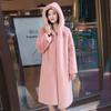 Imitation Rex Rabbit Hair Imitation Fur Jacket Women's Autumn and Winter Imitation Mink Hair Coat Medium and Long Thickened Large Size Hooded