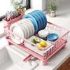 Narrow Design Multi-Functional Kitchen Sink Drain Rack Japanese-Style Dish Utensil Holder with Drainage Tray for Bowls