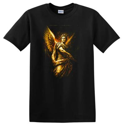 Engel Krieger T-Shirt Dunkles Urban Streetwear Grafik-T-Shirt Vintage Stil Kunst
