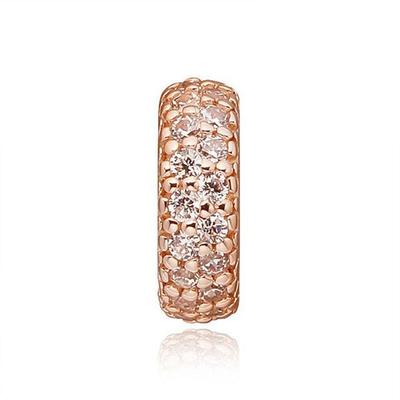 781359CZ Inspiration Pave Rose Spacer Charm