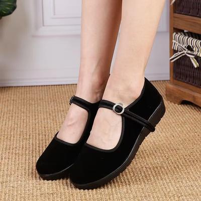 Spring New Cloth Shoes Women's Shoes Etiquette Shoes Single Shoes Comfortable One-word Buckle Work Shoes