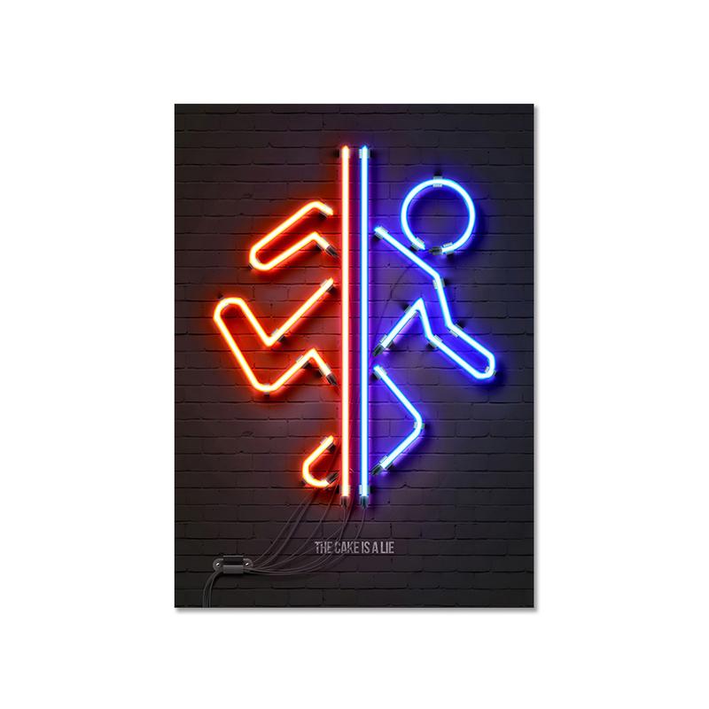 Mode Retro Spielzimmer Neon Poster und Drucke Moderne Leinwand Malerei Wand Kunst Bild für Gamer Junge Schlafzimmer Dekoration