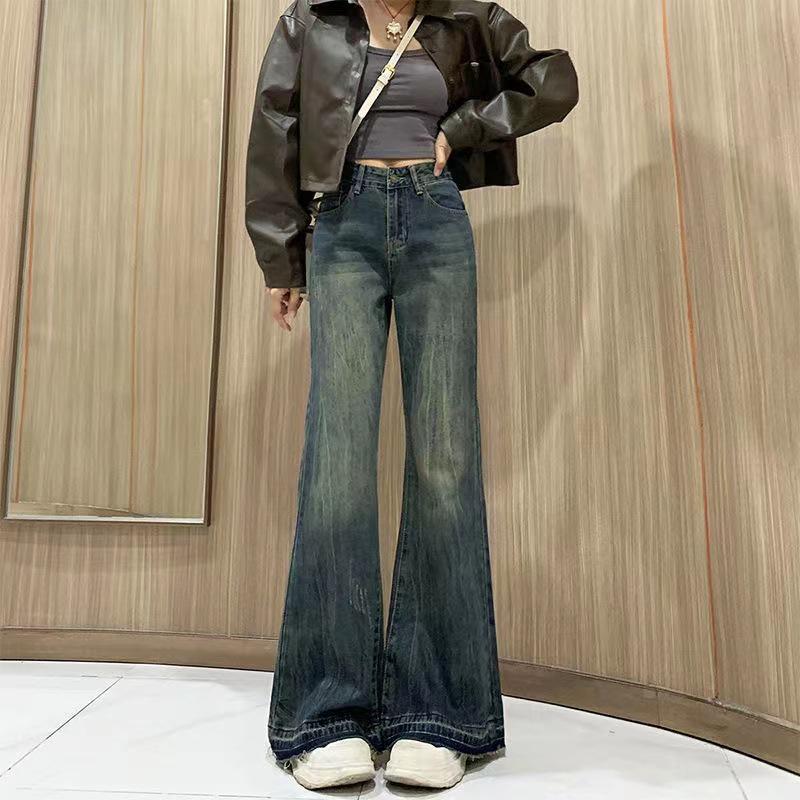 

Plus Size Retro High Waist Flare Jeans for Women - Spring/Autumn 2026 Trendy Slimming Pants 2X Large