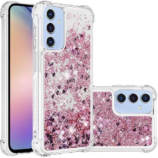 Case for Samsung Galaxy A16 5G Case Glitter Cute Clear,Sparkle Floating Quicksand Shockproof Protective Bumper Soft TPU Phone Case for Samsung Galaxy