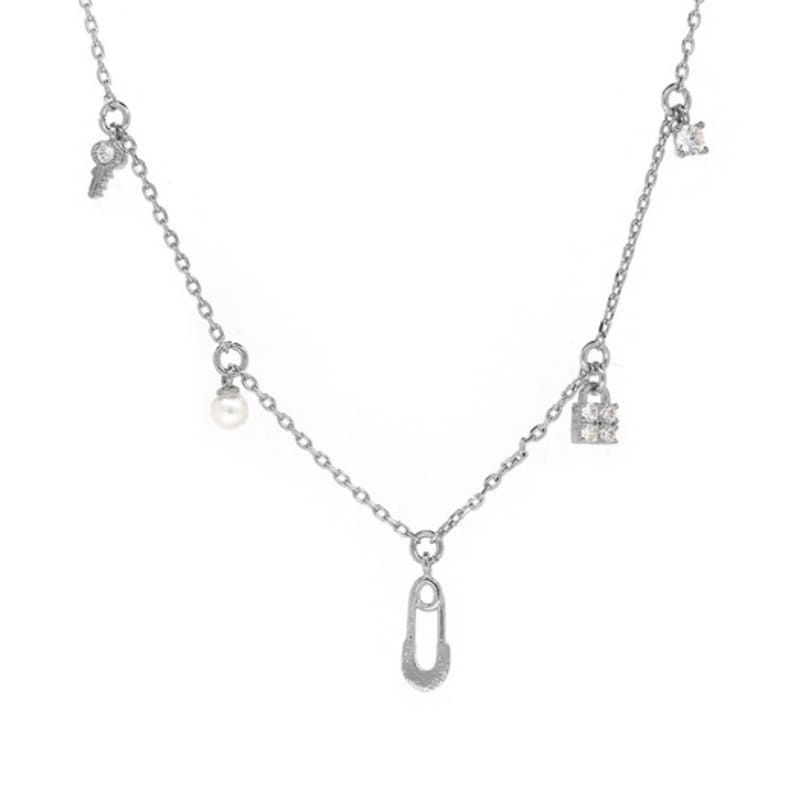 Shertz Pearl N Cubic Layered Combi Necklace (14k)