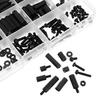 260pcs M3 Nylon Hex Spacer Screw Nut Assortment Kit Standoff Plastic Black