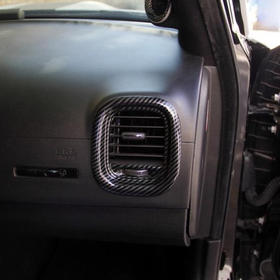 Carbon Fiber Style Dashboard Sides Air Vent Outlet Trim Cover For Dodge Charger