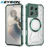 KEYSION Transparent Magnetic Case for Motorola Edge 50 Pro 5G Soft Silicone+PC Shockproof Phone Back Cover for for Edge 50 Pro